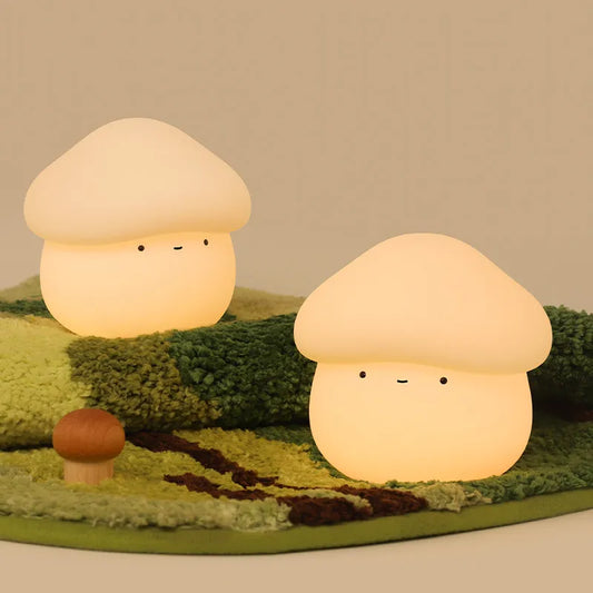 veilleuse champignon rechargeable bébé Nourly lumière chaude 
